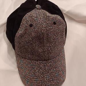 KBETHOS Ponytail Cap Black with Multicolor Sparkly Shimmer Adjustable Women